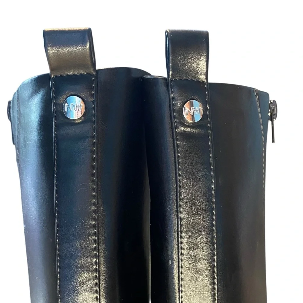 Nine West Leather Black Knee-High Women's Boots Size 8 - Picture 5 of 7